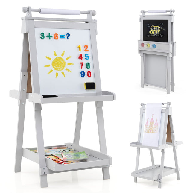 Verstellbare Kinderstaffelei mit Whiteboard und Magnettafel
