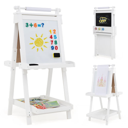 Adjustable Kids Easel with Whiteboard & Magnetic Board