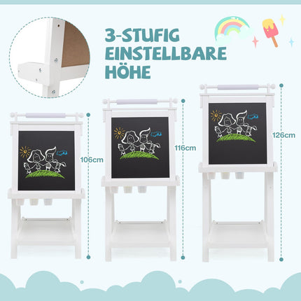 Adjustable Kids Easel with Whiteboard & Magnetic Board