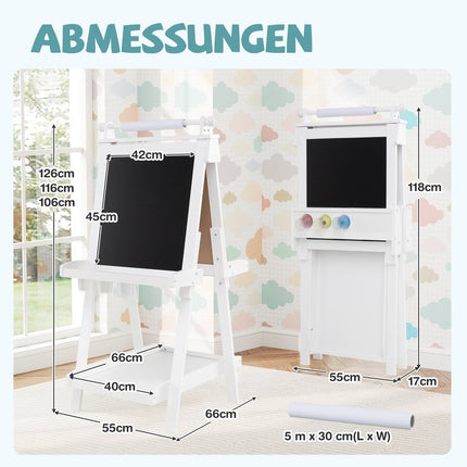 Adjustable Kids Easel with Whiteboard & Magnetic Board