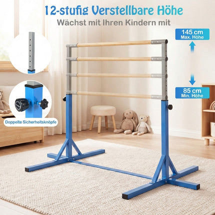 Nastavitelná dětská gymnastická hrazda, 85-145 cm, nosnost 65 kg