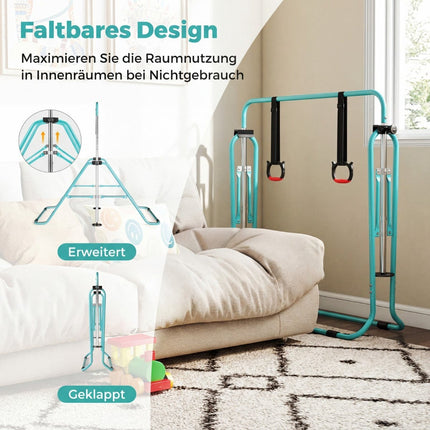 Verstellbare Kinder-Reckstange, Metallrahmen, Mintgrün