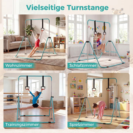 Verstellbare Kinder-Reckstange, Metallrahmen, Mintgrün