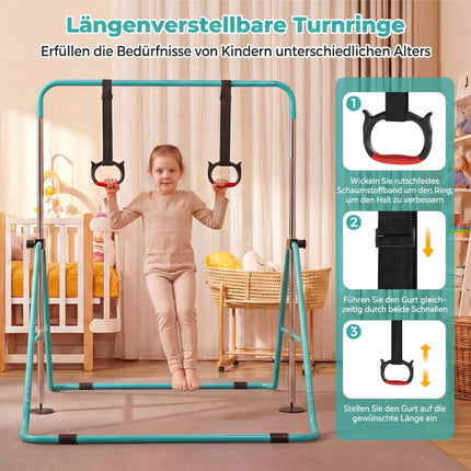 Verstellbare Kinder-Reckstange, Metallrahmen, Mintgrün