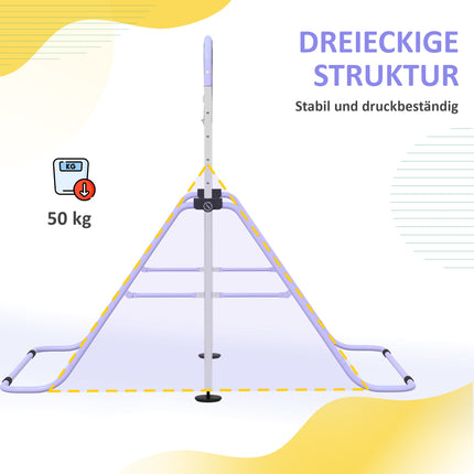 Verstellbares Kinder-Reck mit Ringen, klappbarer Stahlrahmen