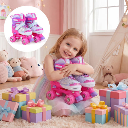 Adjustable Kids Roller Skates, Light-Up Wheels, Ages 5-7