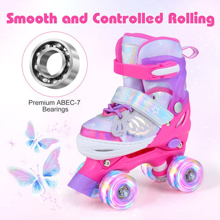 Adjustable Kids Roller Skates, Light-Up Wheels, Ages 5-7