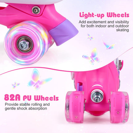 Adjustable Kids Roller Skates, Light-Up Wheels, Ages 5-7