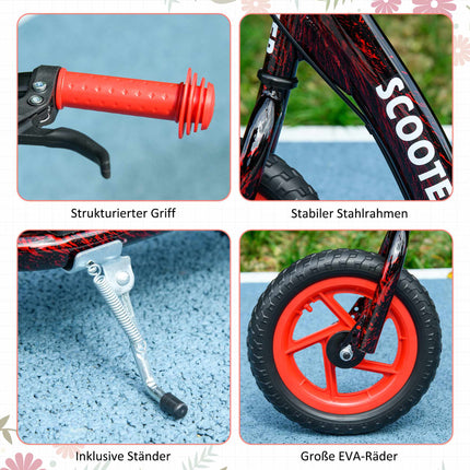 Adjustable Kids Scooter, 2 Wheels, Brake, 50kg Capacity, Red