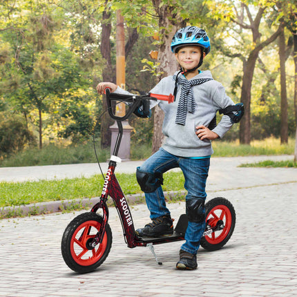 Adjustable Kids Scooter, 2 Wheels, Brake, 50kg Capacity, Red