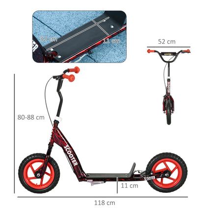 Adjustable Kids Scooter, 2 Wheels, Brake, 50kg Capacity, Red