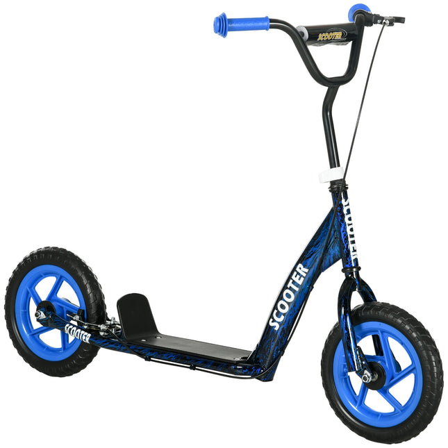 Verstellbarer Kinderroller mit Bremse, Ständer, Stahl, Blau