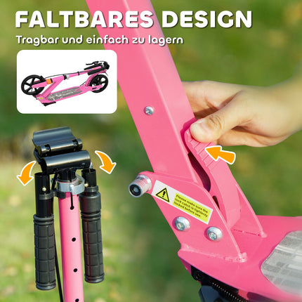 Adjustable Kids Scooter with Brakes, Pink, Ages 6-12