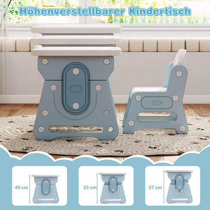 Verstellbarer Kindertisch & Stuhl-Set mit klappbarer Whiteboard-Funktion