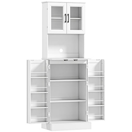 Adjustable Kitchen Cabinet, MDF, Acrylic Doors, White