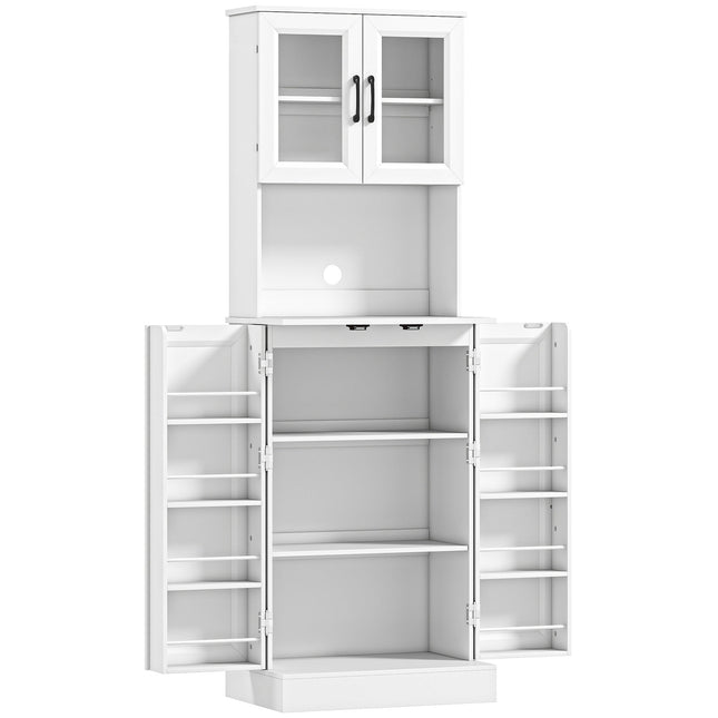 Verstelbare keukenkast, MDF, acryl deuren, wit