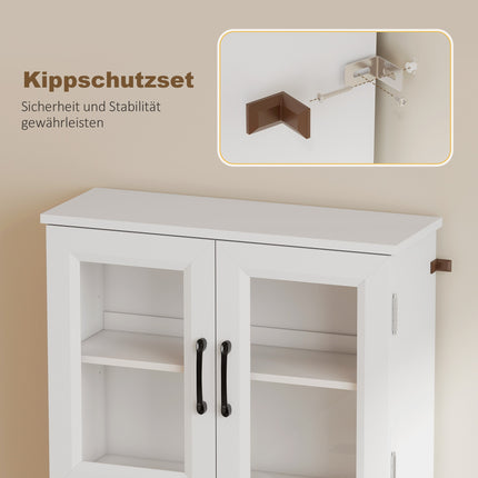 Adjustable Kitchen Cabinet, MDF, Acrylic Doors, White