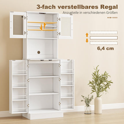 Adjustable Kitchen Cabinet, MDF, Acrylic Doors, White