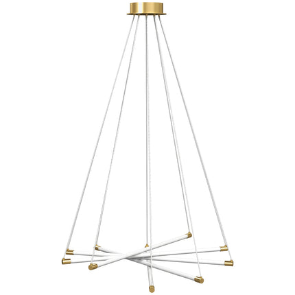 Verstellbare LED Deckenleuchte, 50W, 5 Röhren, Gold/Weiß