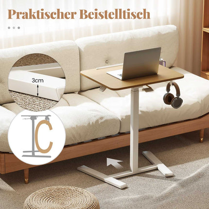 Verstellbarer Laptoptisch mit 90° Neigung & versteckten Rollen