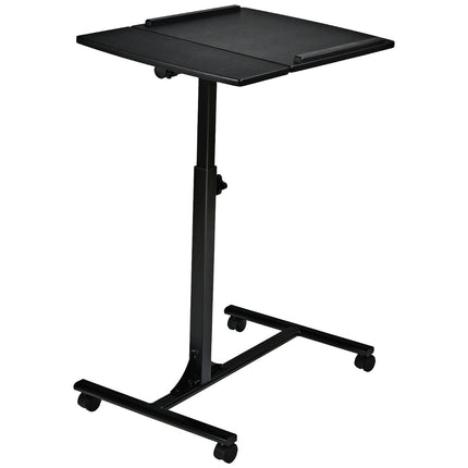 Nastavitelný stolek na notebook na kolečkách, 64x45x71-93 cm, černá