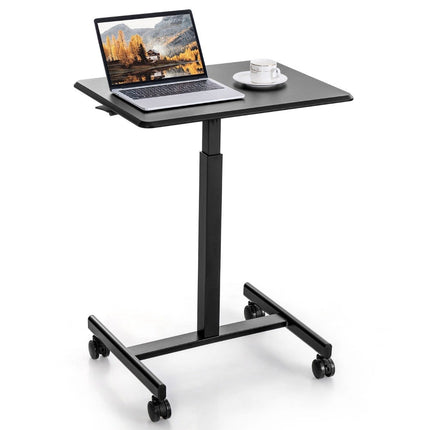 Nastavitelný stolek na notebook na kolečkách, nosnost 80kg, černá