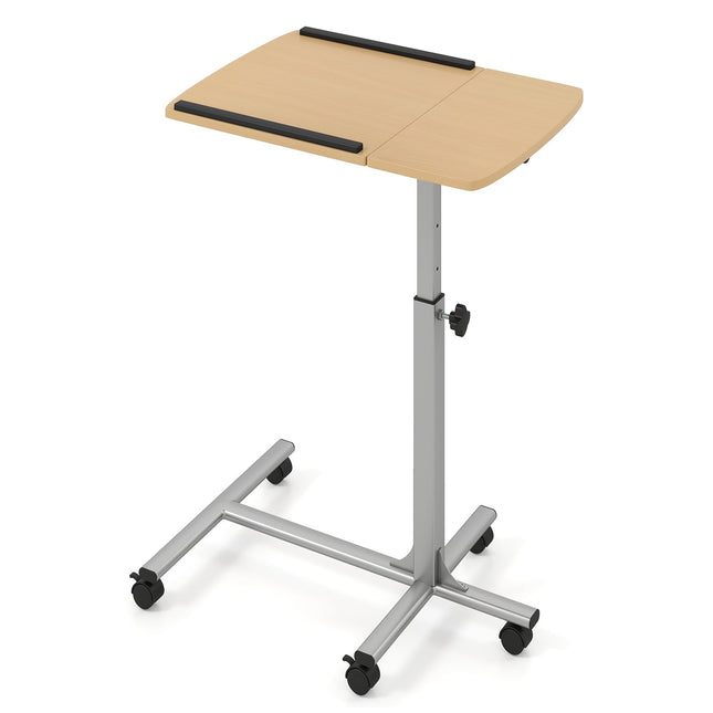 Verstellbarer Laptop-Tisch mit Rollen, neigbar, 60×40×71-91cm