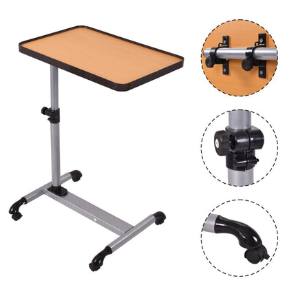 Verstellbarer Laptoptisch mit Rollen, kippbare Tischplatte 52x34 cm