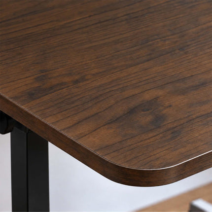 Adjustable Laptop Table with Castors, C-Shaped Frame – Brown, Black, 67-90 cm