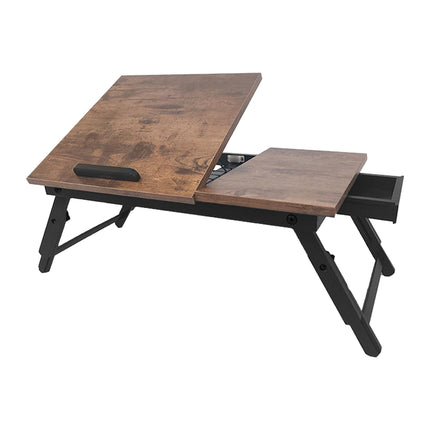 Verstellbarer Laptoptisch mit Schublade – Neigbare Platte, Zusammenklappbar
