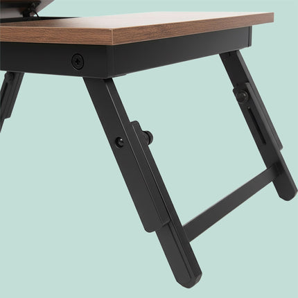 Verstellbarer Laptoptisch mit Schublade – Neigbare Platte, Zusammenklappbar