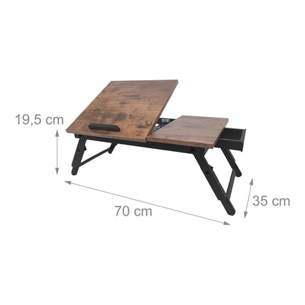 Verstellbarer Laptoptisch mit Schublade – Neigbare Platte, Zusammenklappbar