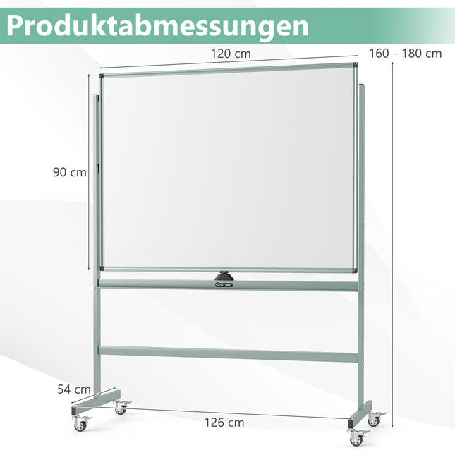 Verstellbare, doppelseitige magnetische mobile Schreibtafel mit Rollen