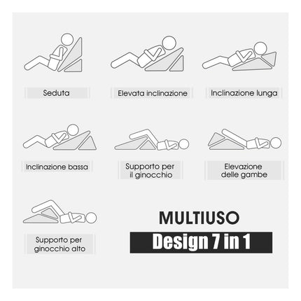 Verstellbares Memory Foam Keilkissen, 7-fache Unterstützung