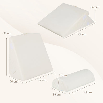 Adjustable Memory Foam Wedge Pillow Set – Off White