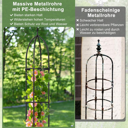 Verstellbare Pflanzenstützen aus Metall (Obelisken), 2er-Set