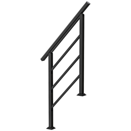 Verstellbares Metall-Treppengeländer, schwarz, 0-45 Winkel, 1-3 Stufen