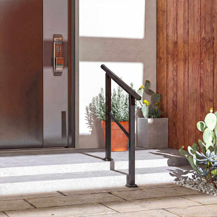 Adjustable Metal Stair Handrail, Black, 0-45 Angle