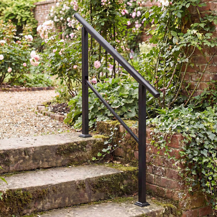 Adjustable Metal Stair Handrail, Black, 0-45 Angle