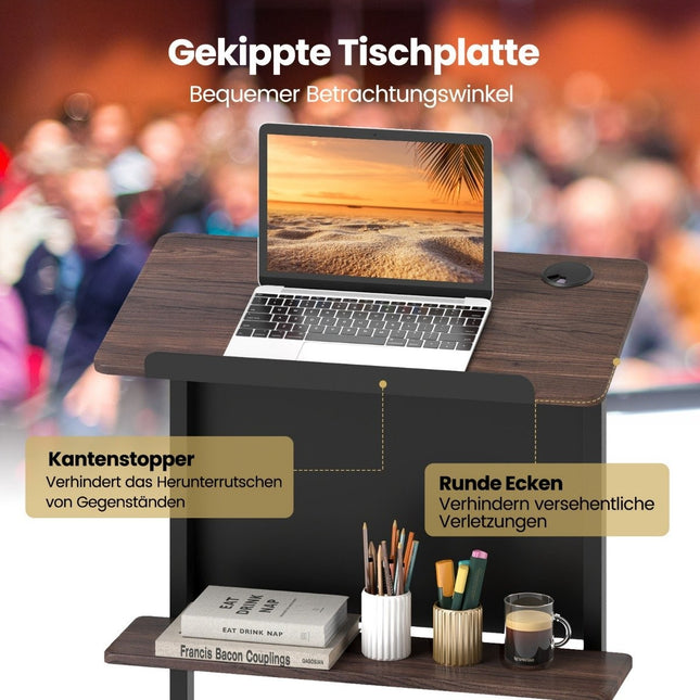 Verstellbares mobiles Rednerpult mit neigbarer Tischplatte