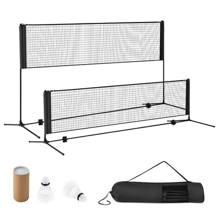 Adjustable Outdoor Badminton Net with Stand, Black