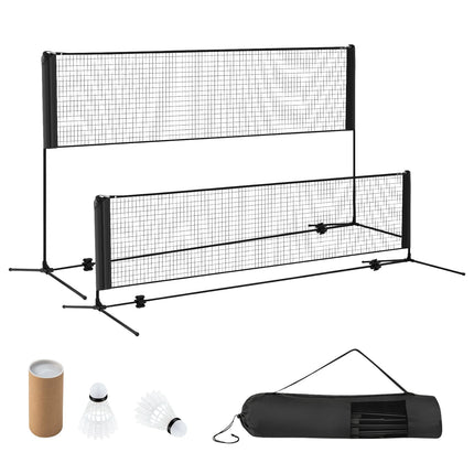 Adjustable Outdoor Badminton Net with Stand, Black