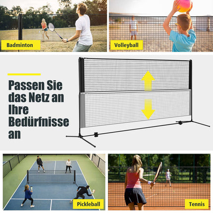 Adjustable Outdoor Badminton Net with Stand, Black