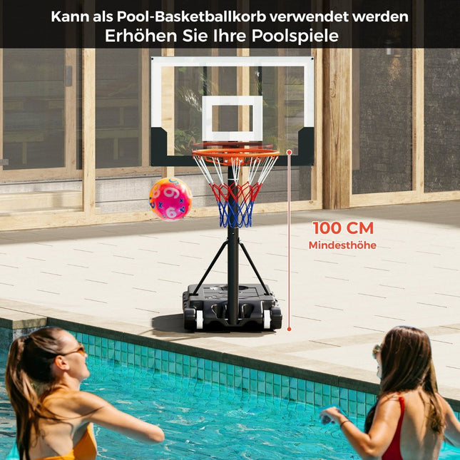 Verstellbarer Outdoor-Basketballkorb, 100-212cm Höhenbereich