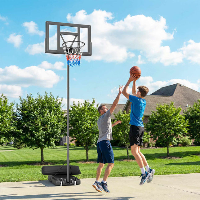 Verstelbare basketbalring voor buiten, 135-305 cm, met wielen.