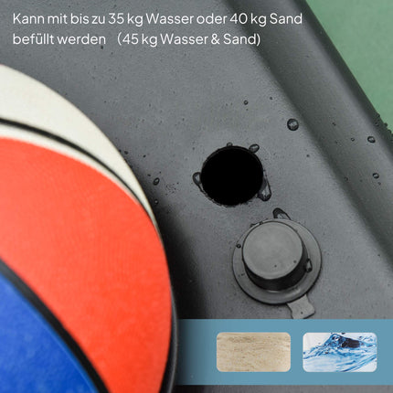 Nastavitelný venkovní basketbalový koš s kolečky, 160-210 cm