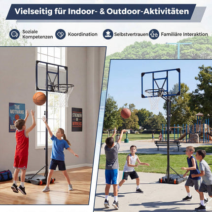 Verstellbarer Outdoor-Basketballkorb mit Rollen, 82 cm Backboard