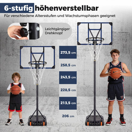 Verstellbarer Outdoor-Basketballkorb mit Rollen, 82 cm Backboard