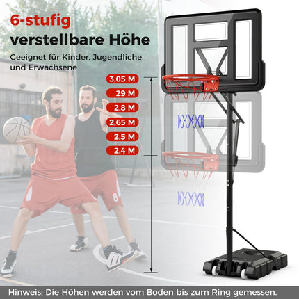 Adjustable Outdoor Basketball Hoop with Wheels & Weight Bag