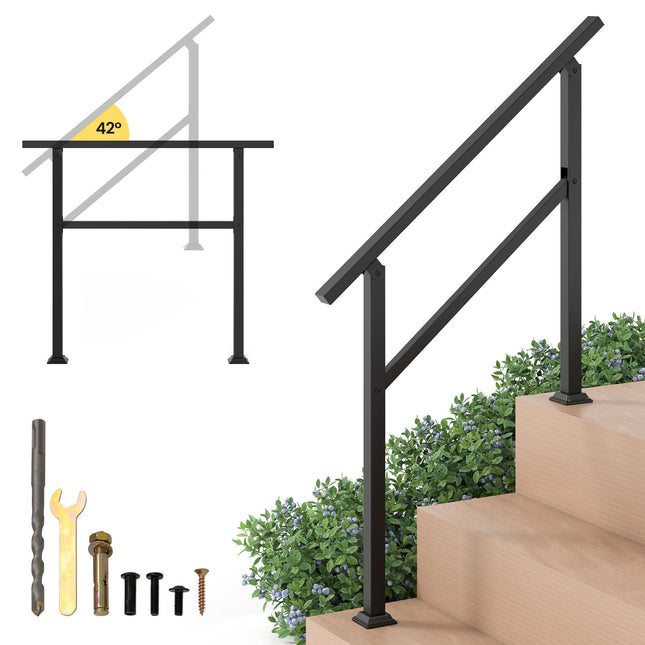 Verstellbares Treppengeländer für Außenbereich, 104 cm, Metall